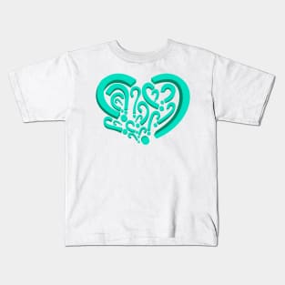 Who is in my heart? Turquoise color Kids T-Shirt